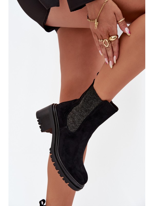 Women's Insulated Ankle Boots On Block Heel Black Zoralia 2