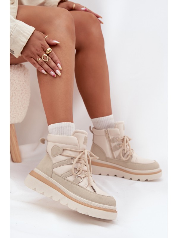 Women's Ankle Boots Platform Light Beige Liorae