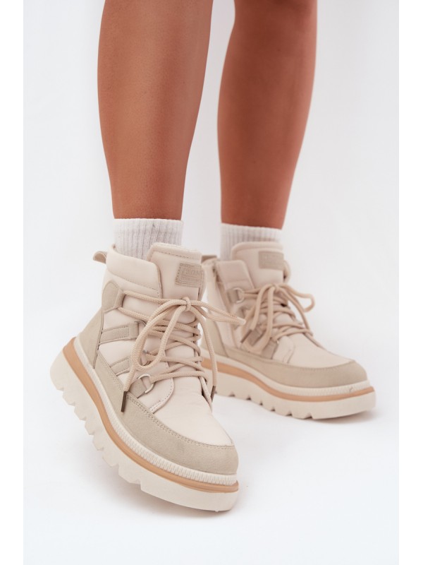 Women's Ankle Boots Platform Light Beige Liorae 2