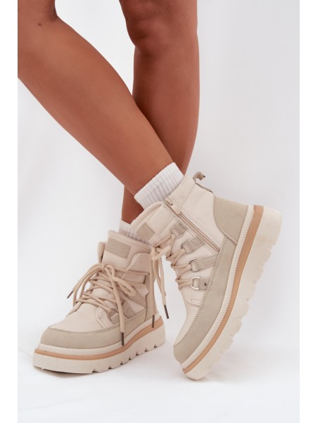 Women's Ankle Boots Platform Light Beige Liorae