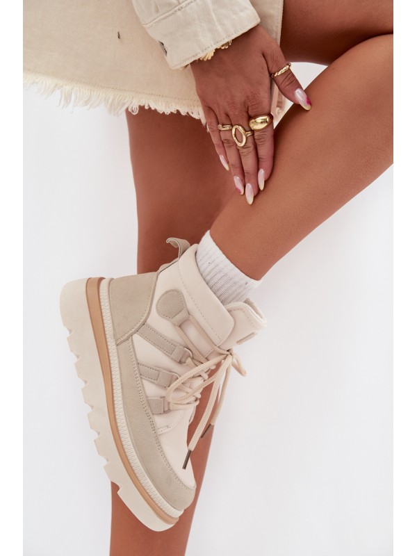 Women's Ankle Boots Platform Light Beige Liorae