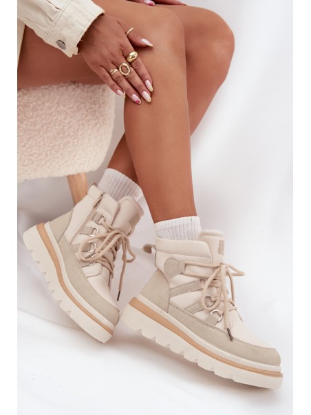 Women's Ankle Boots Platform Light Beige Liorae