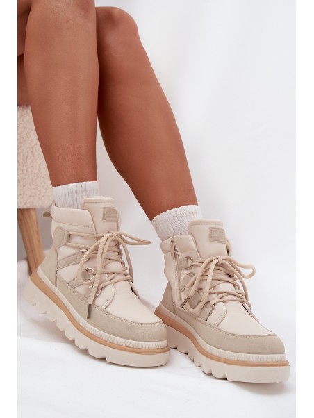 Women's Ankle Boots Platform Light Beige Liorae