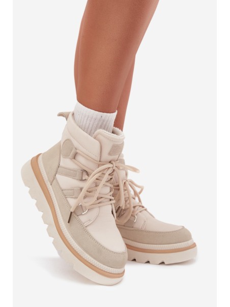 Women's Ankle Boots Platform Light Beige Liorae