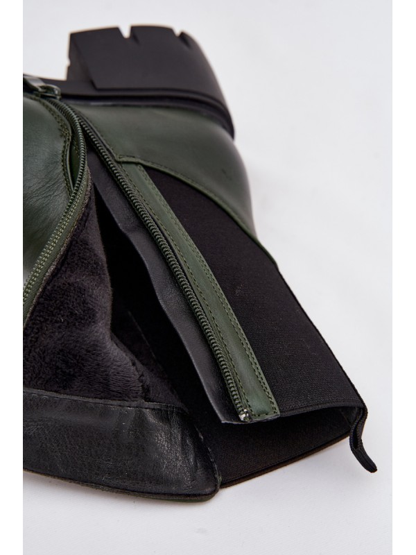 Women Boots On Block Eco Leather Dark Green Kyra