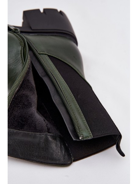 Women Boots On Block Eco Leather Dark Green Kyra
