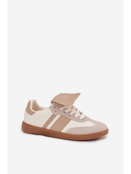Low Women's Sneakers With Turned Tongue Beige Ardira