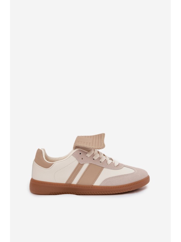 Low Women's Sneakers With Turned Tongue Beige Ardira