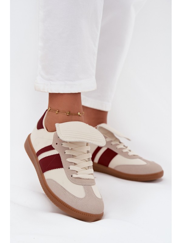 Low Women Sneakers With Folded Tongue Burgundy Ardira