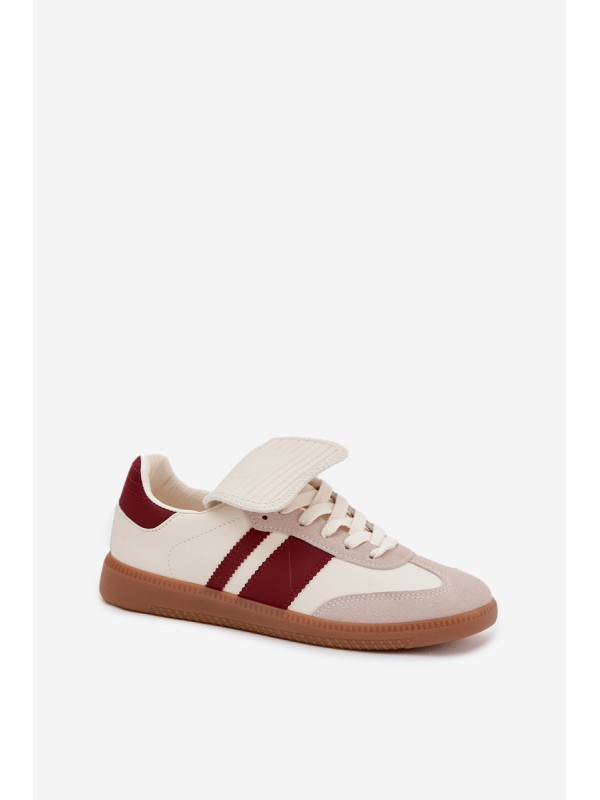 Low Women Sneakers With Folded Tongue Burgundy Ardira