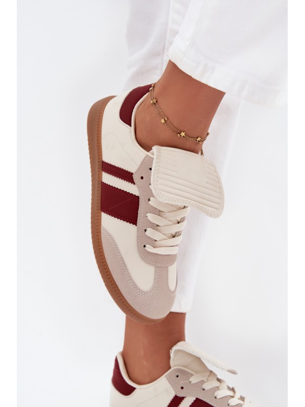 Low Women Sneakers With Folded Tongue Burgundy Ardira