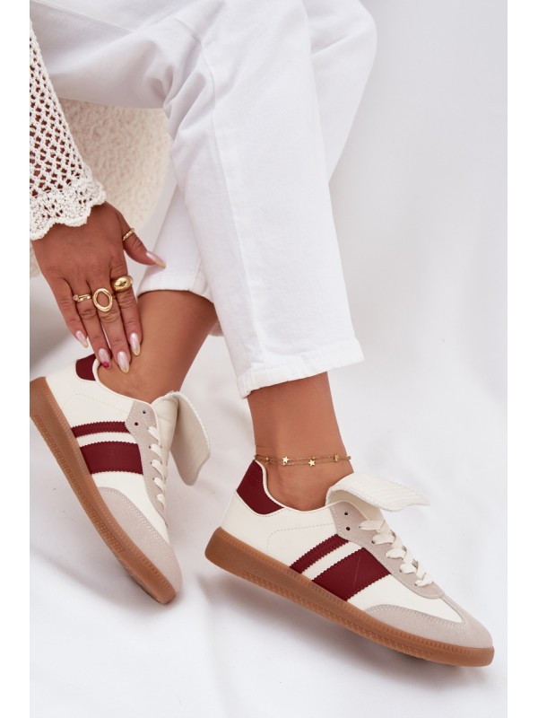 Low Women Sneakers With Folded Tongue Burgundy Ardira