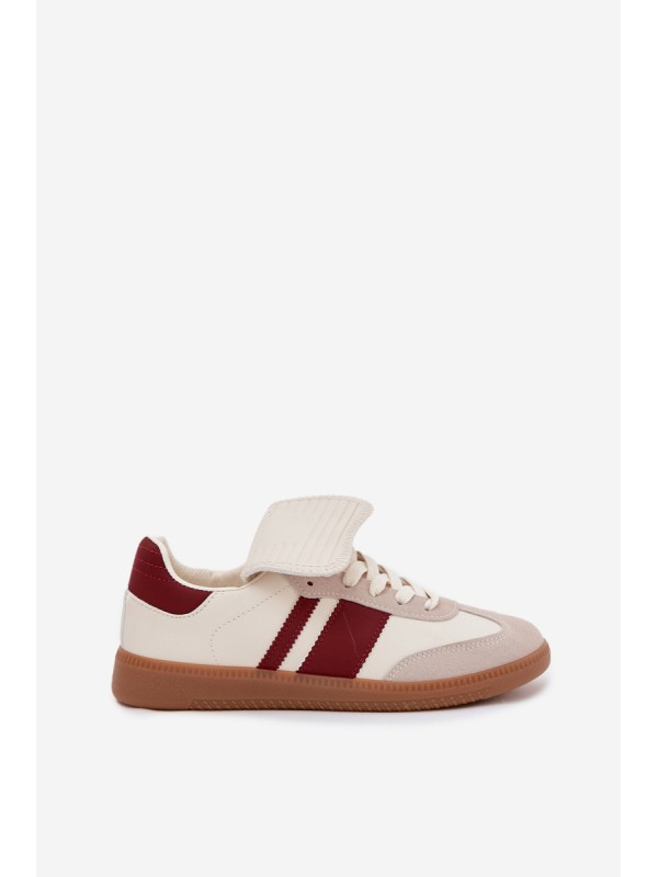 Low Women Sneakers With Folded Tongue Burgundy Ardira