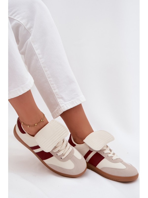 Low Women Sneakers With Folded Tongue Burgundy Ardira