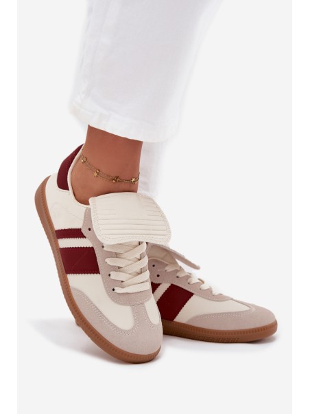 Low Women Sneakers With Folded Tongue Burgundy Ardira