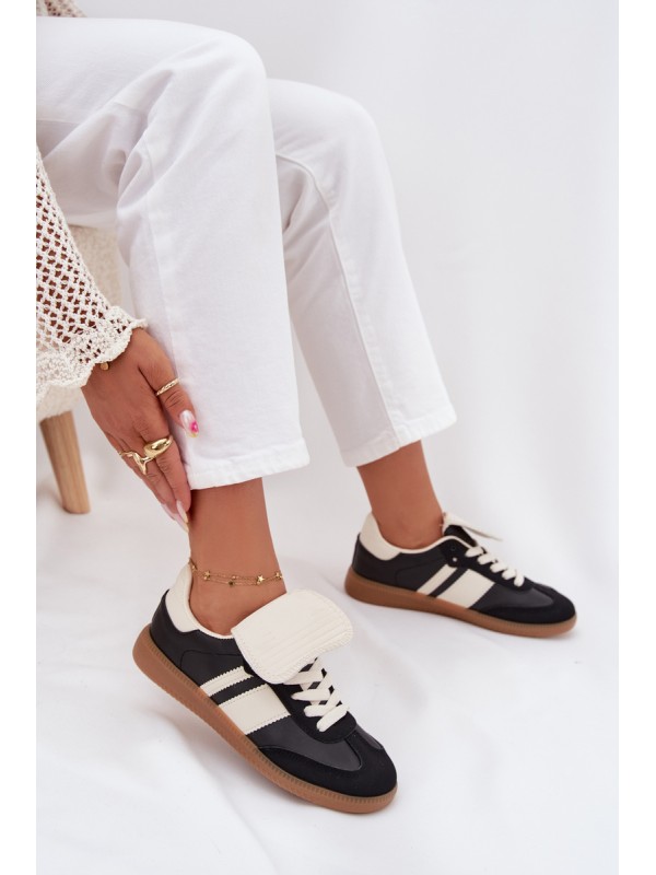 Low Women's Sneakers With Turned Tongue Black Ardira