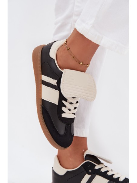 Low Women's Sneakers With Turned Tongue Black Ardira