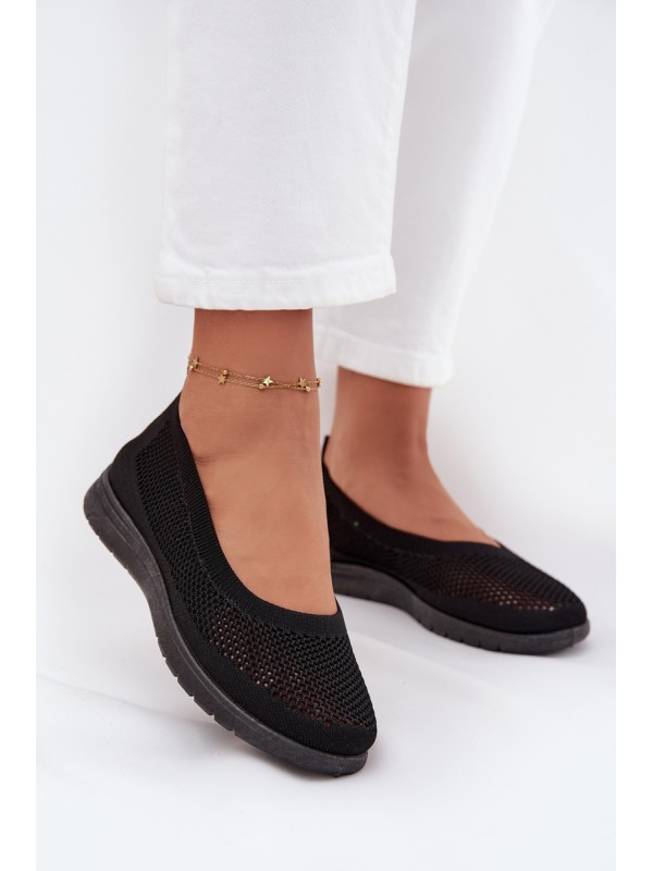 Ladies Mesh Ballerinas In Sporty Style Black Virella 2