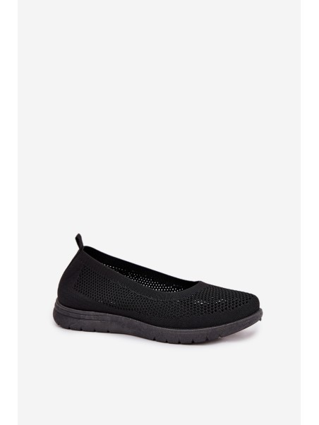 Ladies Mesh Ballerinas In Sporty Style Black Virella
