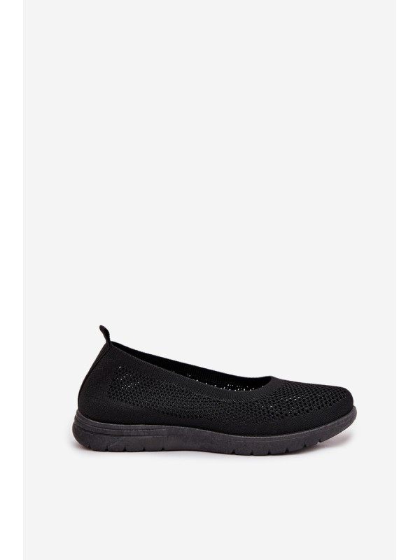 Ladies Mesh Ballerinas In Sporty Style Black Virella