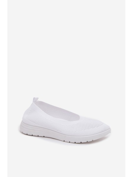 Ladies Mesh Ballet Flats In Sporty Style White Virella