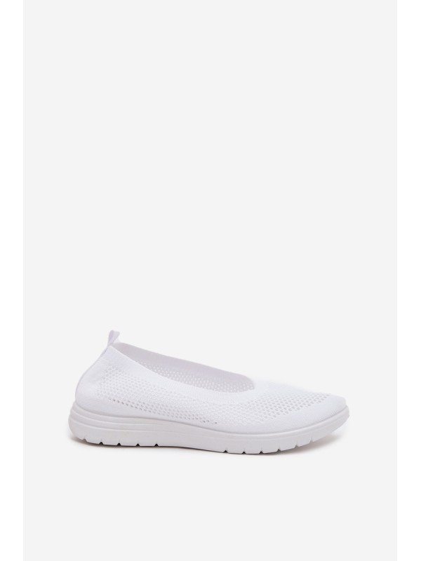 Ladies Mesh Ballet Flats In Sporty Style White Virella