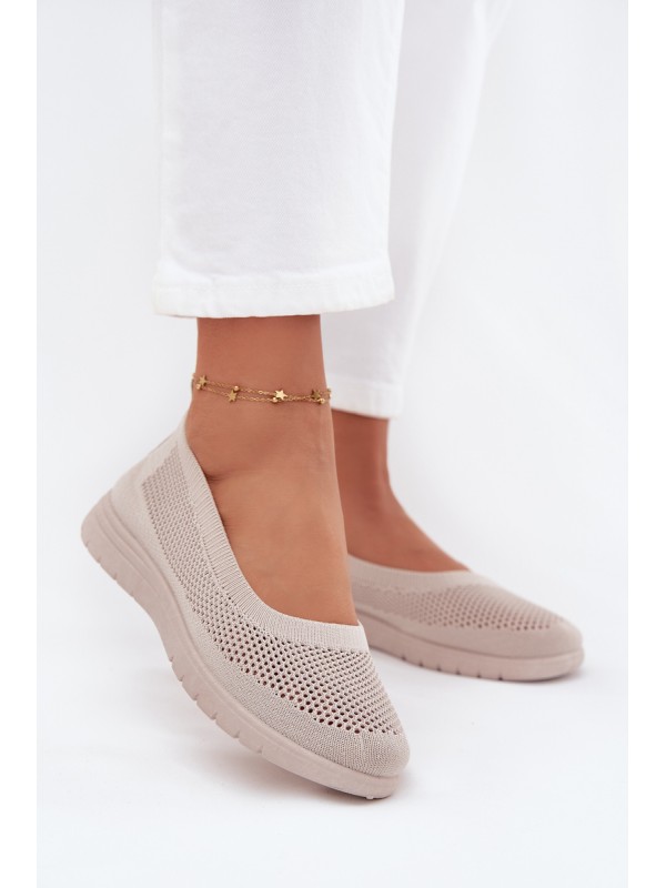 Ladies Mesh Ballerinas In Sporty Style Beige Virella 2