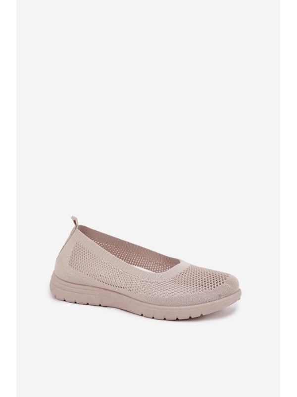 Ladies Mesh Ballerinas In Sporty Style Beige Virella