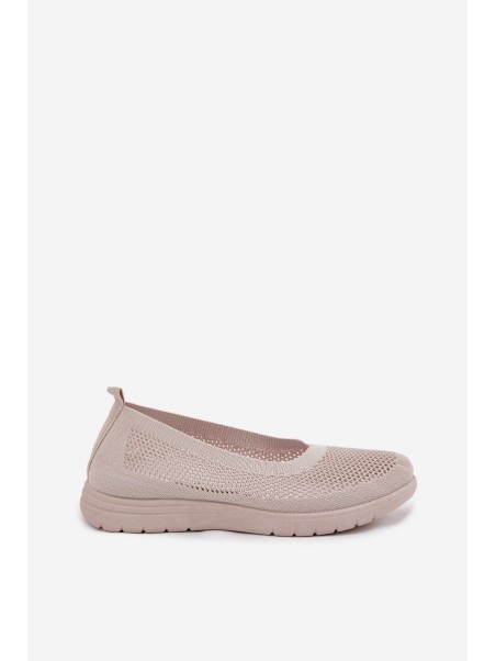Ladies Mesh Ballerinas In Sporty Style Beige Virella
