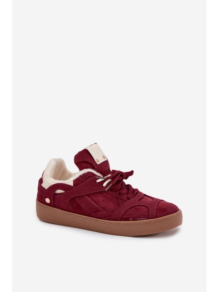Women's Sneakers Platform with Fur Lined Bordeaux Solvia