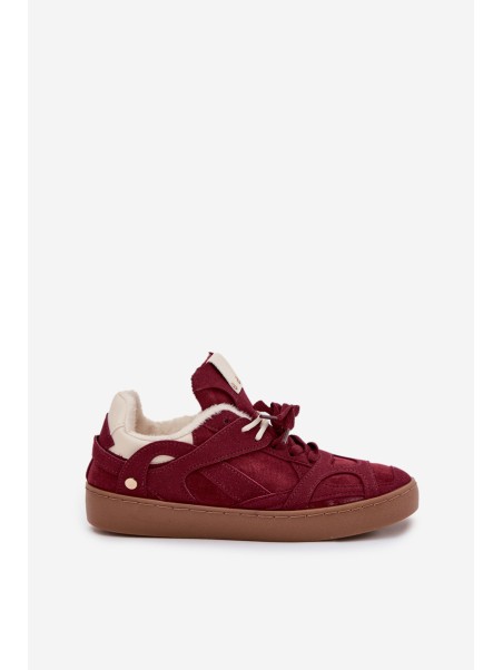 Women's Sneakers Platform with Fur Lined Bordeaux Solvia