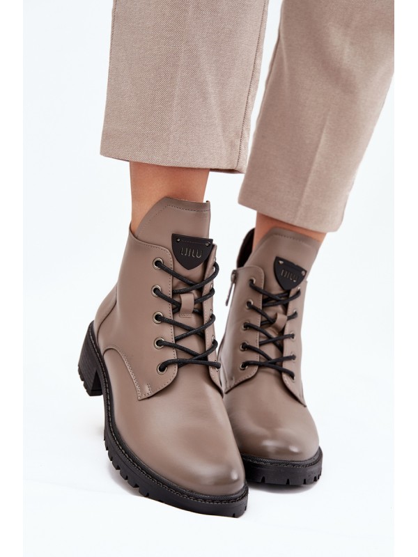 Insulated Women's Block Heel Boots Vinceza 58609 Grey