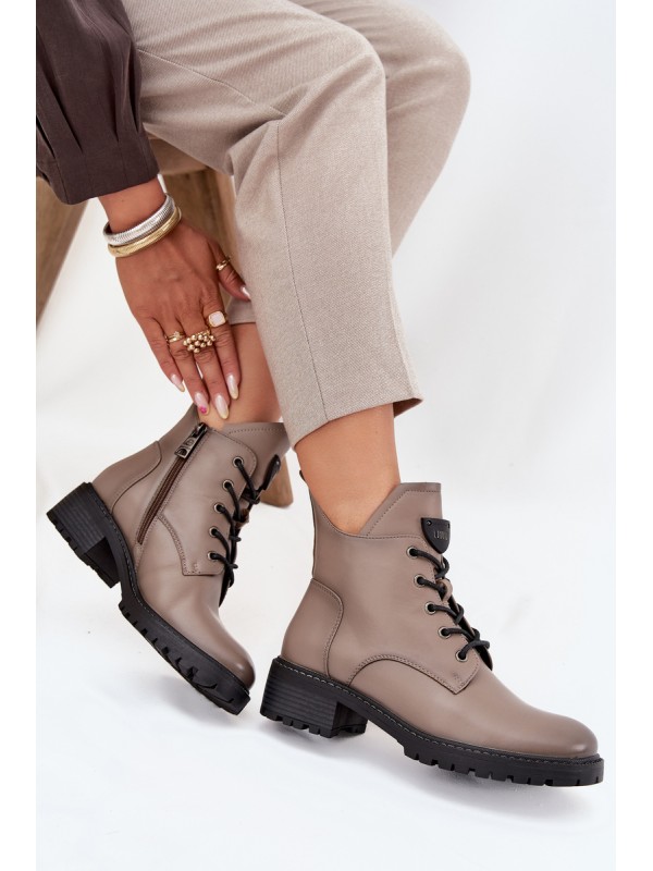 Insulated Women's Block Heel Boots Vinceza 58609 Grey