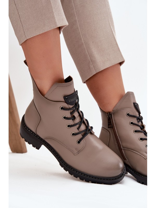 Insulated Women's Block Heel Boots Vinceza 58609 Grey