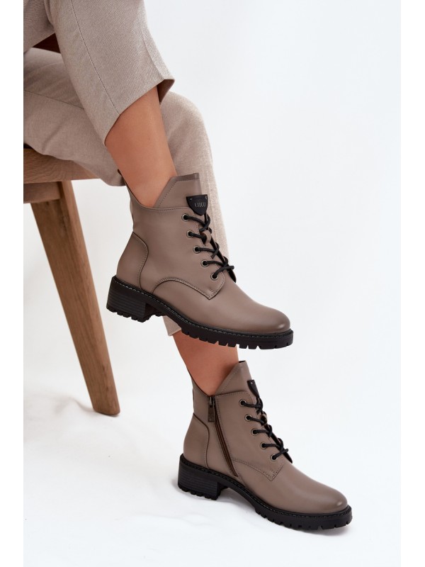 Insulated Women's Block Heel Boots Vinceza 58609 Grey