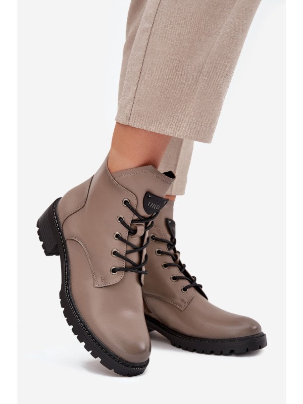 Insulated Women's Block Heel Boots Vinceza 58609 Grey