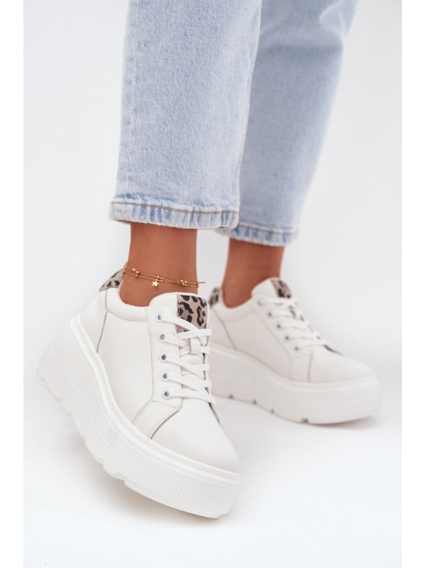 Leather Women's Sneakers on Platform Panterka Vinceza 89144 White 2