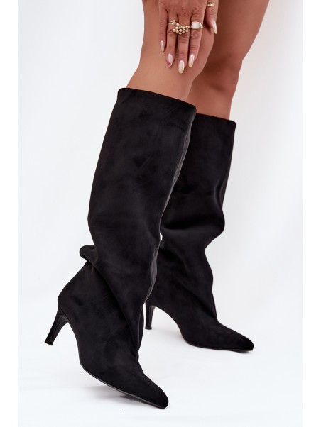 Slip-on Women's Boots on Heel Black Taffine