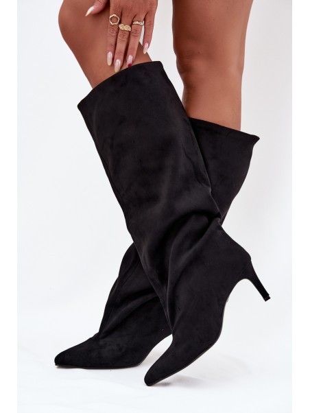 Slip-on Women's Boots on Heel Black Taffine