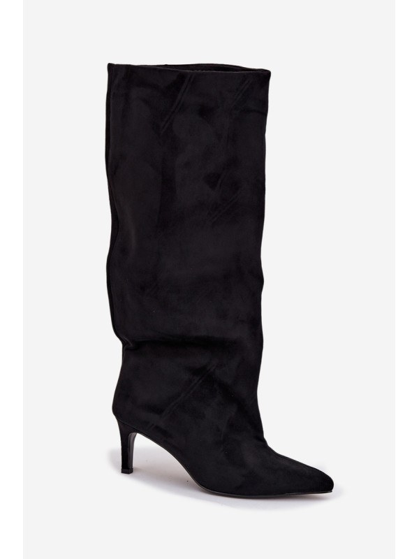 Slip-on Women's Boots on Heel Black Taffine