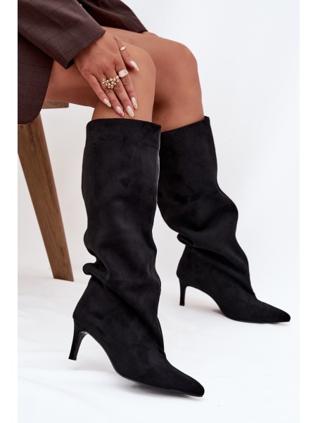 Slip-on Women's Boots on Heel Black Taffine