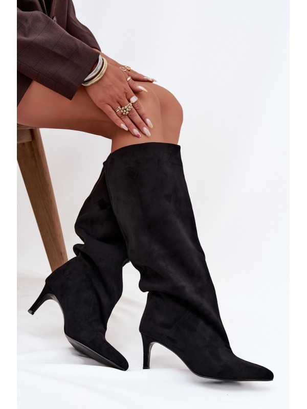 Slip-on Women's Boots on Heel Black Taffine