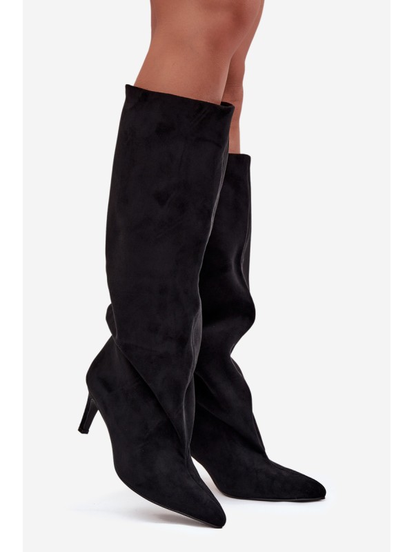 Slip-on Women's Boots on Heel Black Taffine