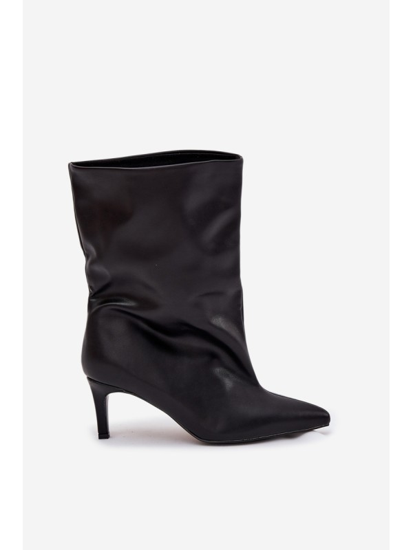 Slip-on women's ankle boots with high heel black Solvienne