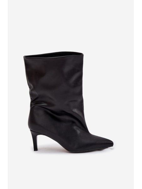Slip-on women's ankle boots with high heel black Solvienne