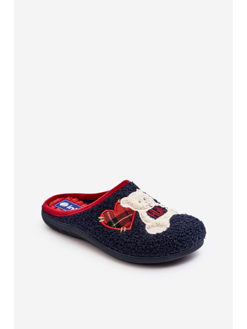 Women's Home Slippers Mules with a Blue Bear Inblu EC000095 Navy Blue