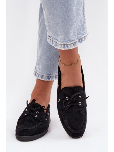 Women's Suede Loafers Big Star RR274948 Black 2