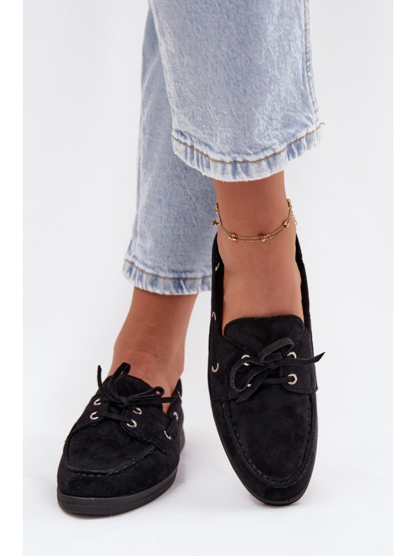 Women's Suede Loafers Big Star RR274948 Black 2