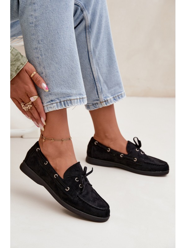 Women's Suede Loafers Big Star RR274948 Black
