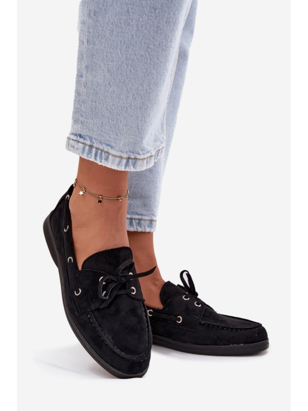 Women's Suede Loafers Big Star RR274948 Black